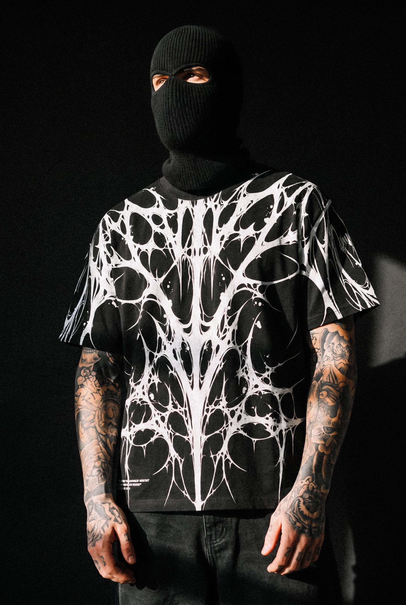 Ripcage (Black) - Heavy Oversized T-Shirt (250GSM)