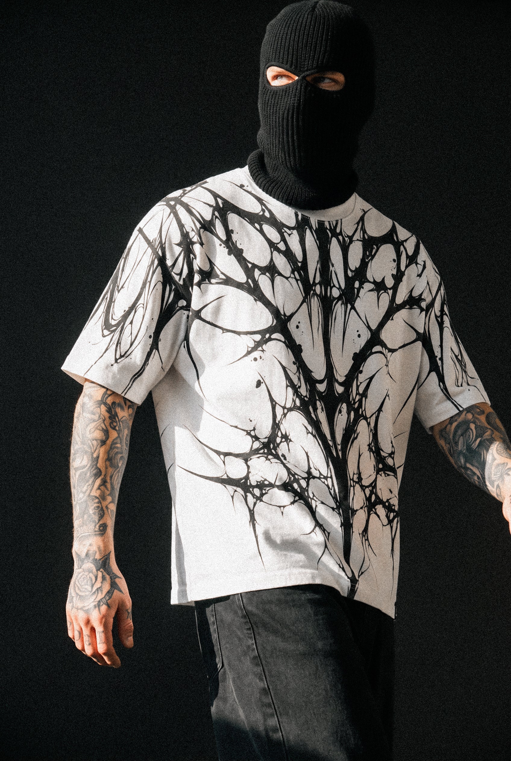 Ripcage (White) - Heavy Oversized T-Shirt (250GSM)