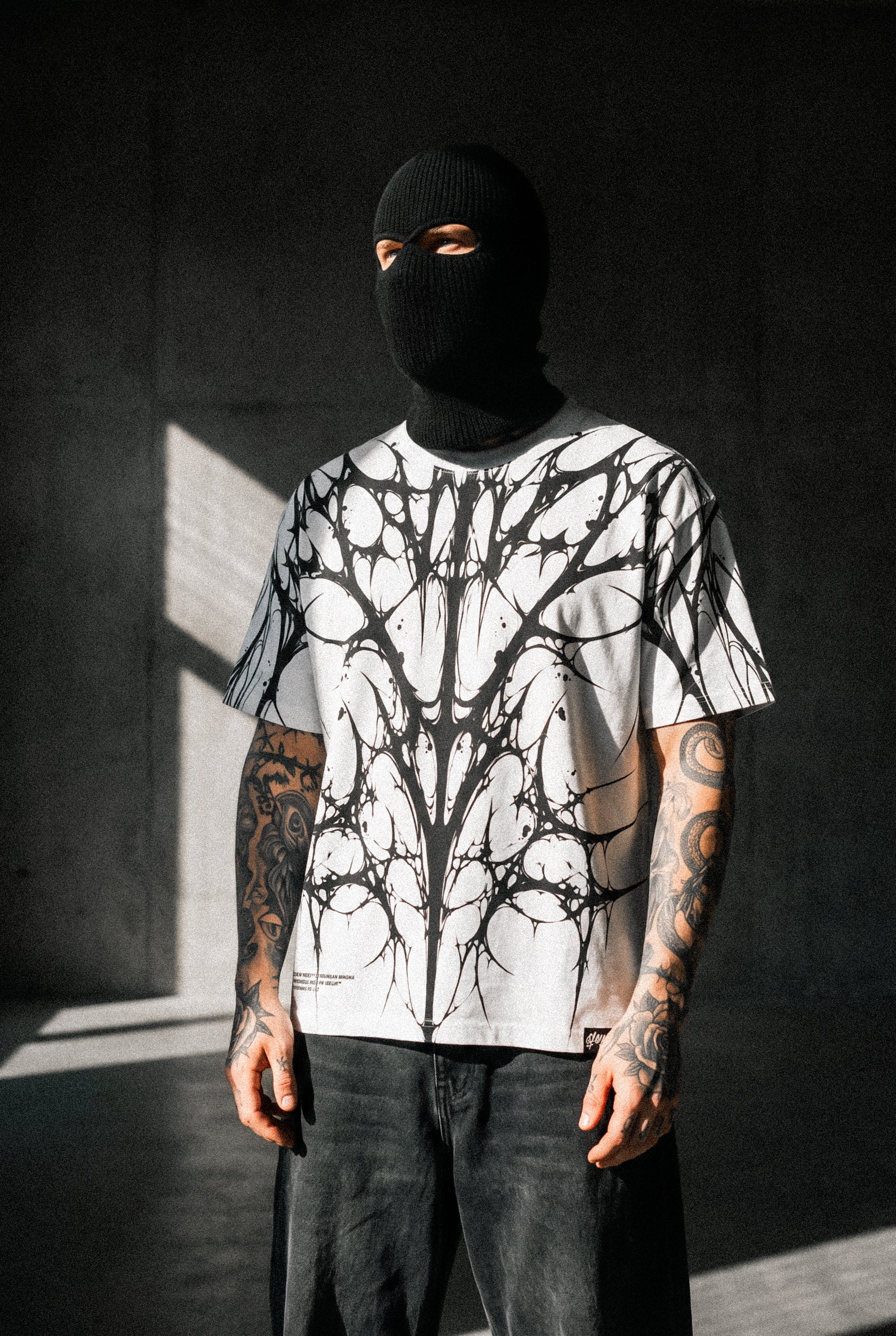 Ripcage (White) - Heavy Oversized T-Shirt (250GSM)