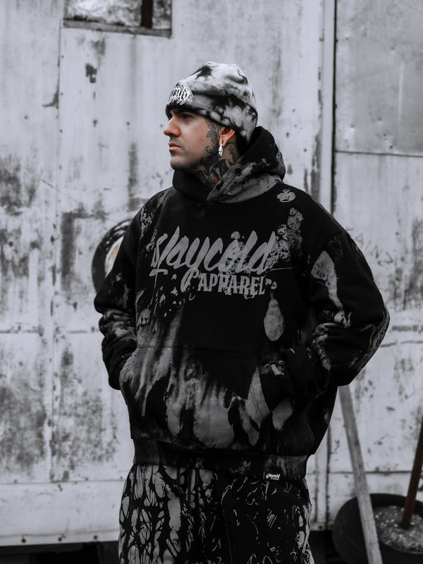 Stay Cold Logo (grey dye) - Oversized Hoodie (350GSM) Lifestyle Image