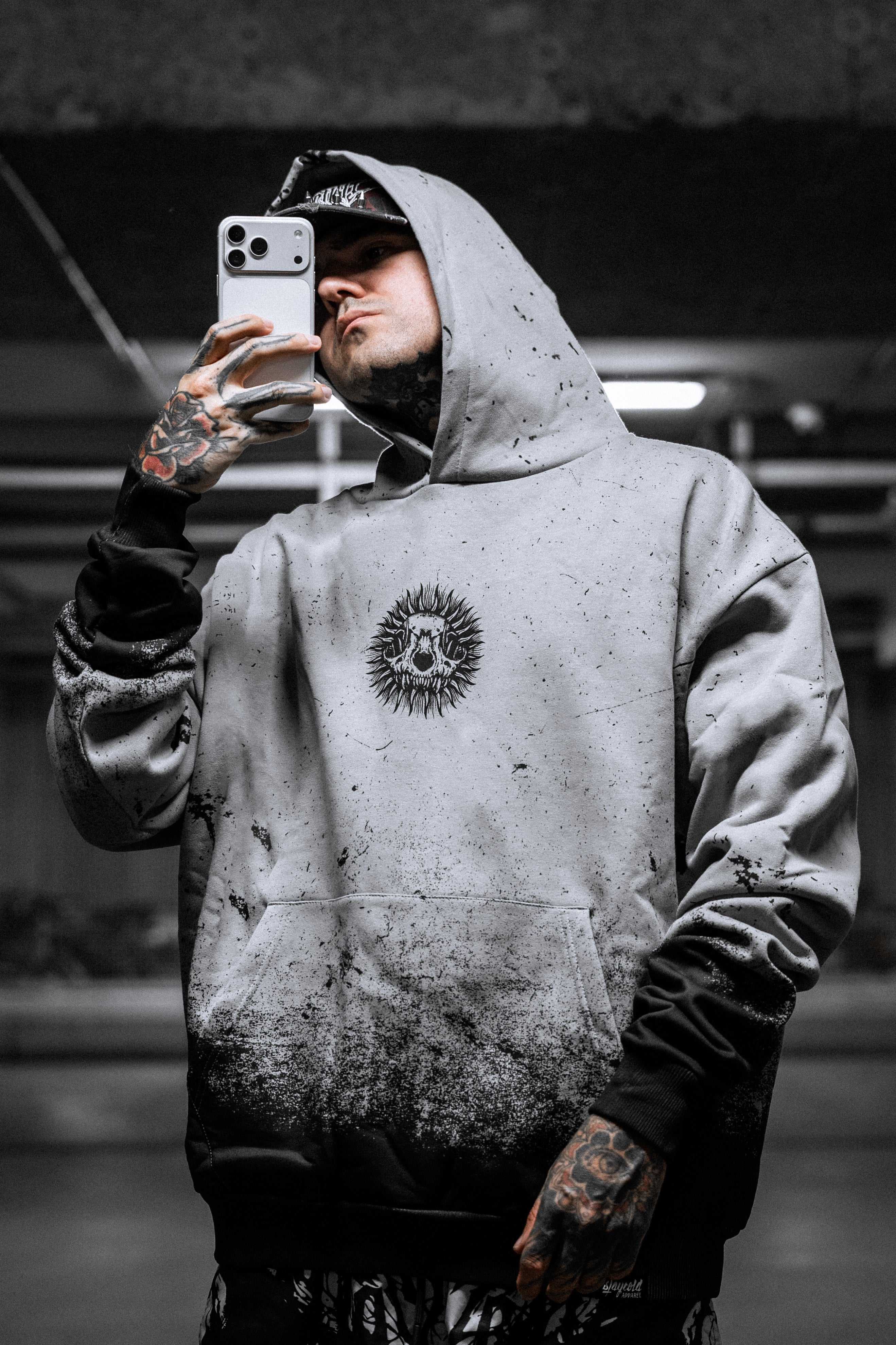 Saint of Nothing (Grey Grunge) - Oversized Hoodie (350GSM)