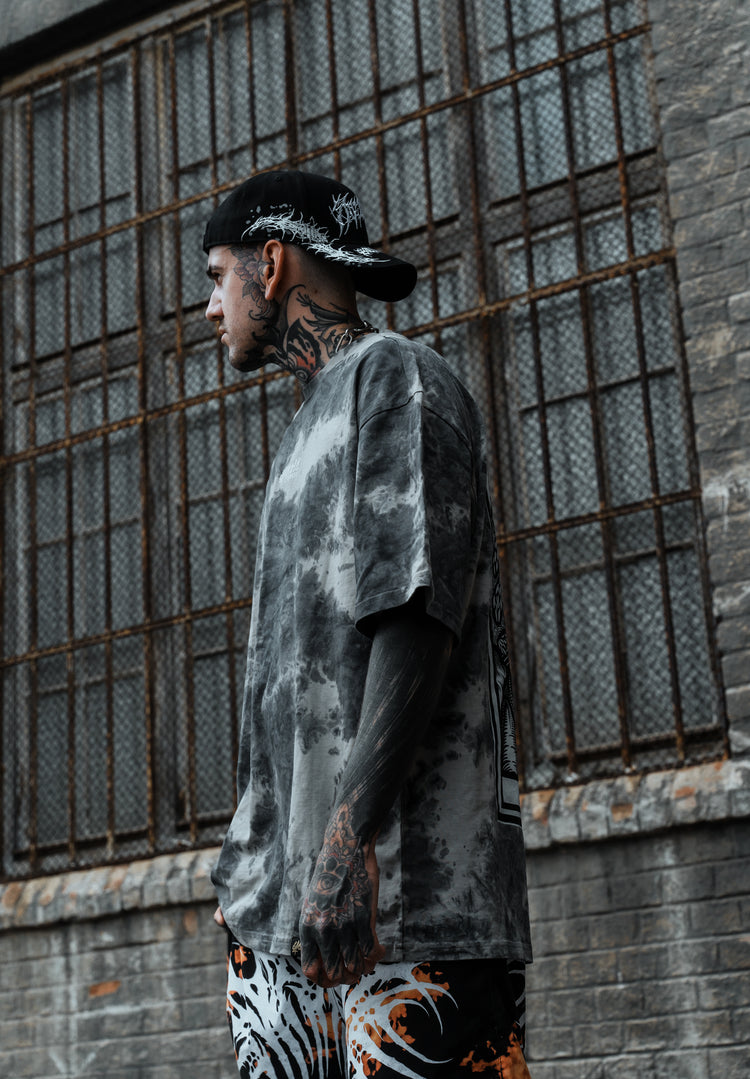 Burn Your Bridges - Oversized T-Shirt (Grey Bleached) Image 4