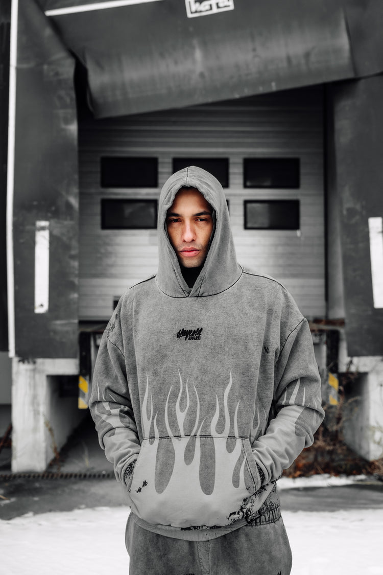 Stormborn (grey) - Heavy Oversized Hoodie (400GSM) Image 4