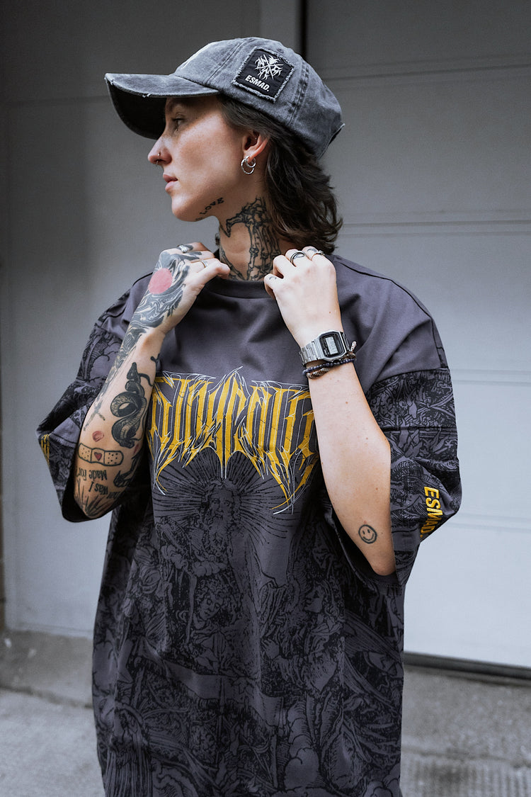 The Blackened Sun (dark grey) - Oversized T-Shirt (200GSM) Image 1