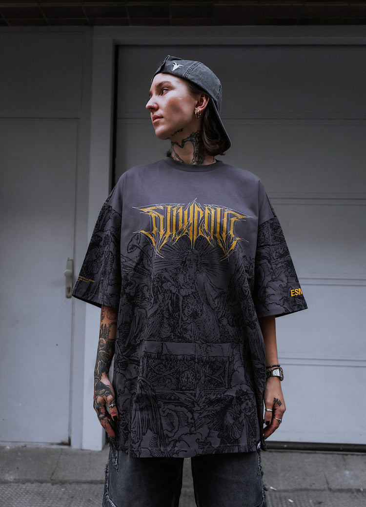 The Blackened Sun (dark grey) - Oversized T-Shirt (200GSM) Image 7