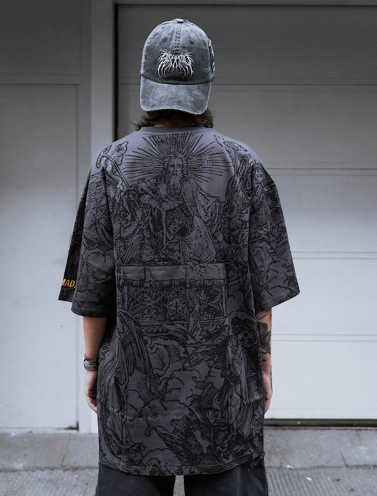 The Blackened Sun (dark grey) - Oversized T-Shirt (200GSM) Image 3