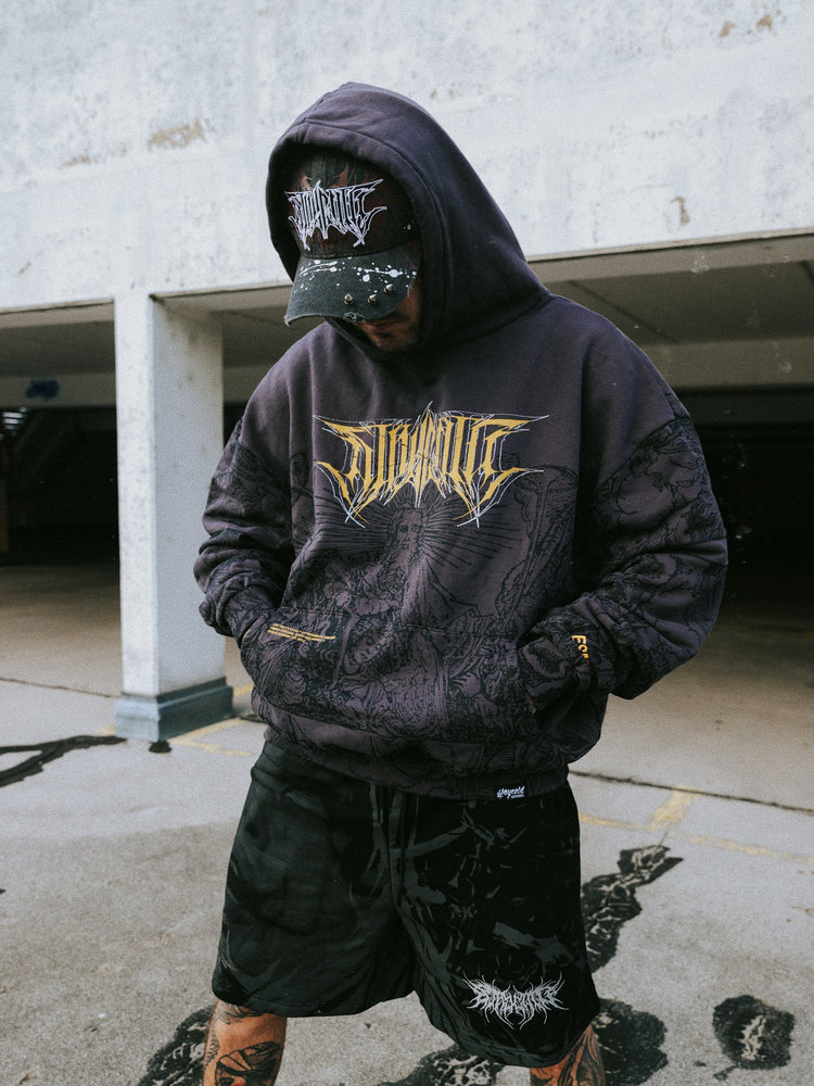 The Blackened Sun (dark grey) - Oversized Hoodie (350GSM) Image 5