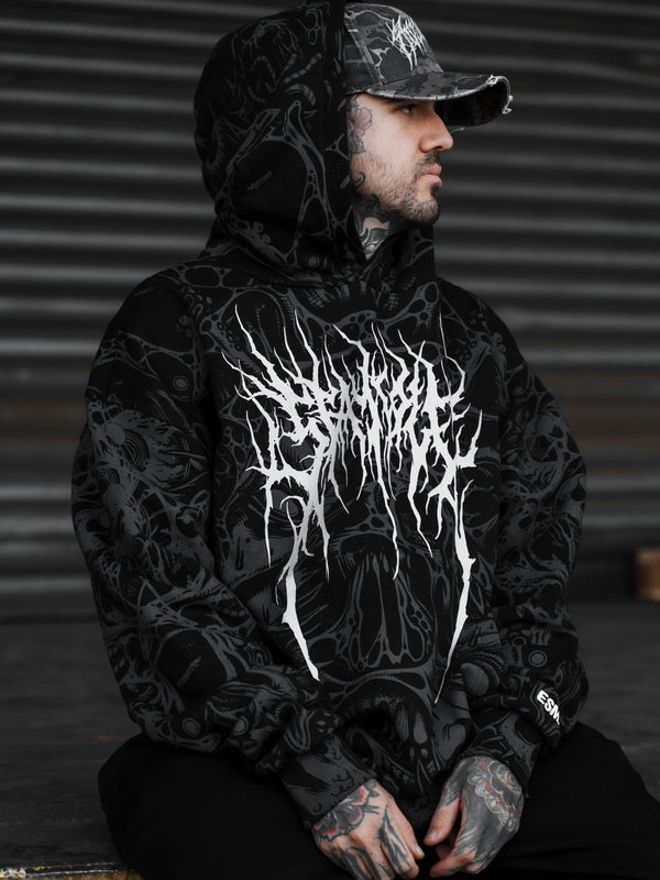 The Hollow Blaze (allover) - Oversized Hoodie (350GSM) Lifestyle Image