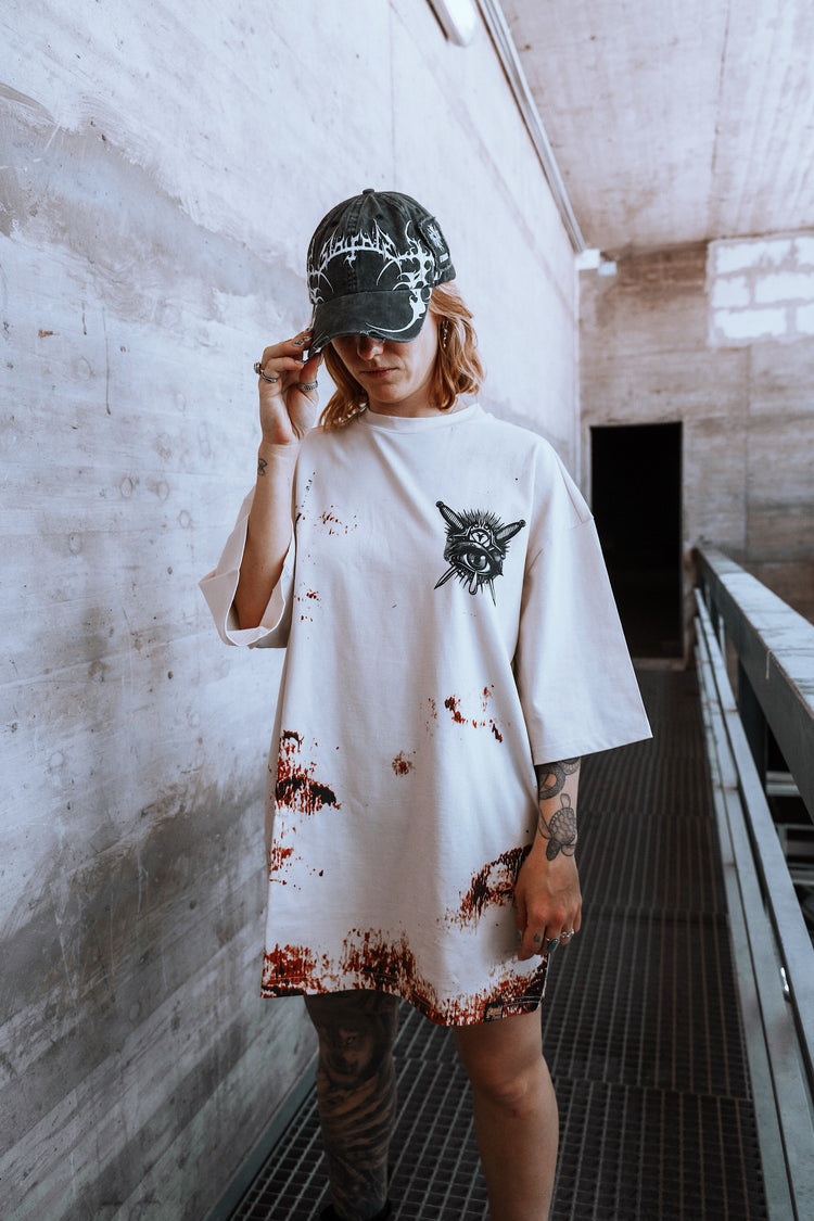 Think Twice - Oversized T-Shirt (rusty bleach) 200GSM Image 3