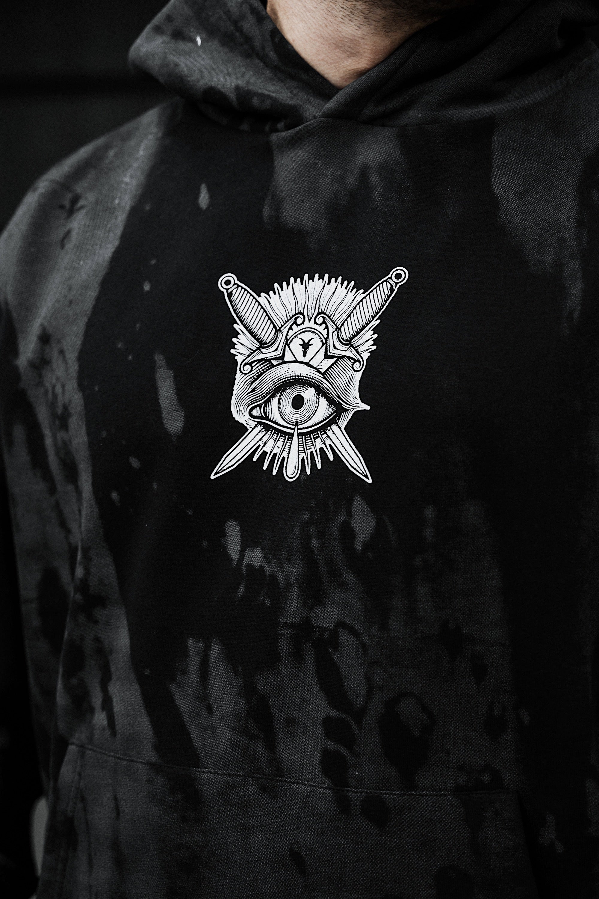 Think Twice (grey dye) - Oversized Hoodie (350GSM)