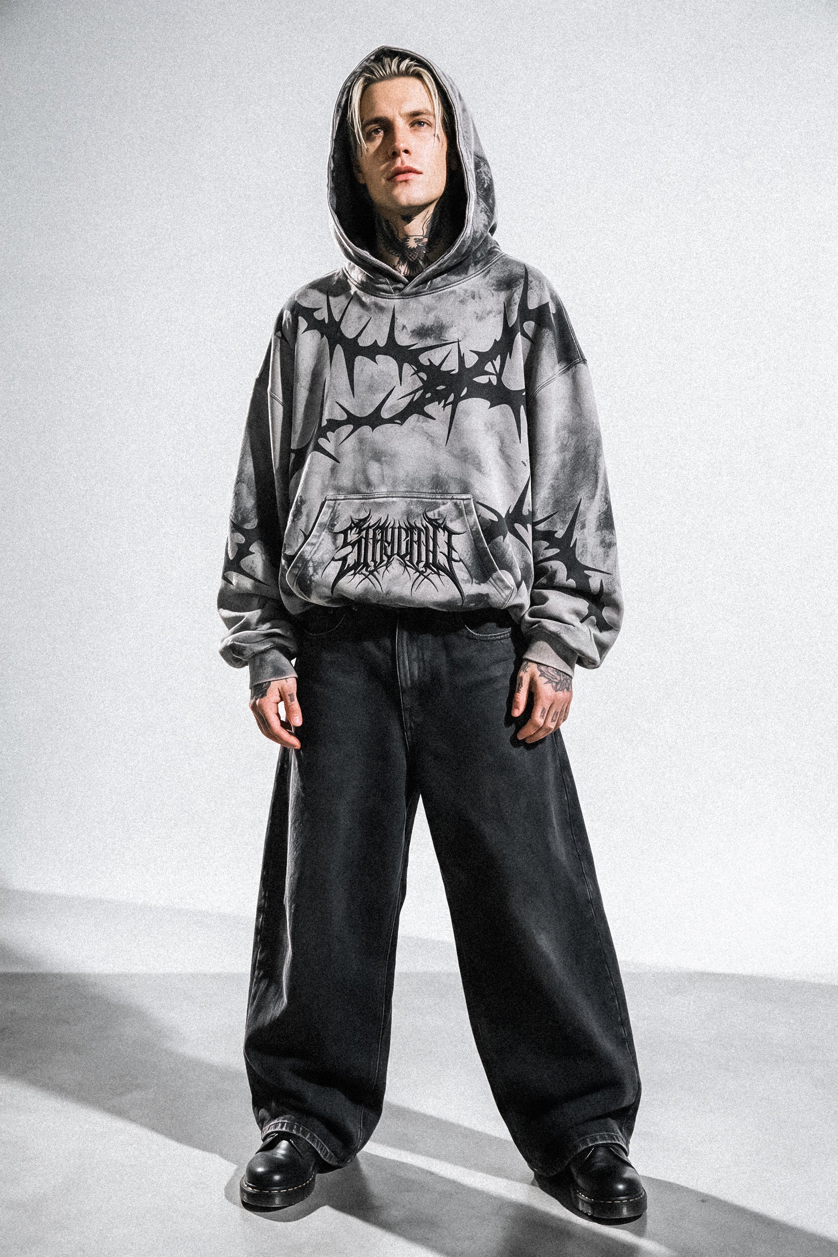 Thornwave (Silver) - Heavy Oversized Hoodie (400GSM)