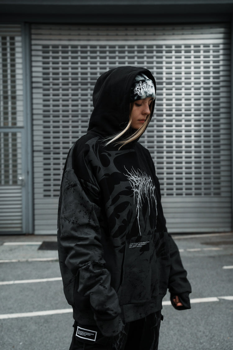 Trinity (black) - Oversized Hoodie (350GSM) Image 5