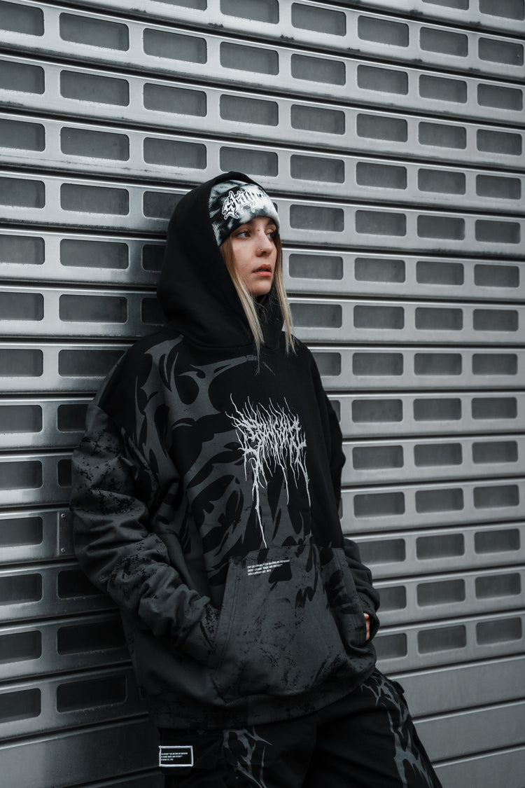 Trinity (black) - Oversized Hoodie (350GSM) Image 4