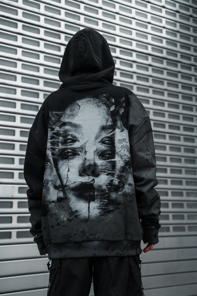 Trinity (black) - Oversized Hoodie (350GSM) Image 3