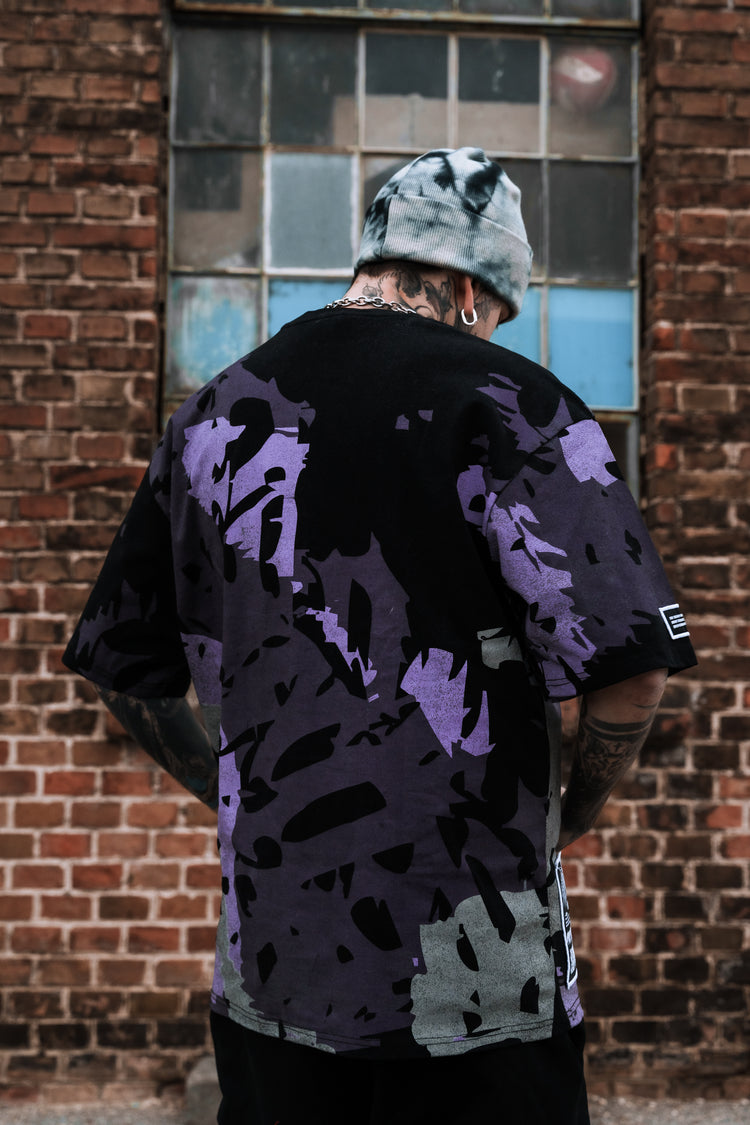 Urban Hazard (purple camo) - Heavy Oversized T-Shirt (250GSM) Image 3