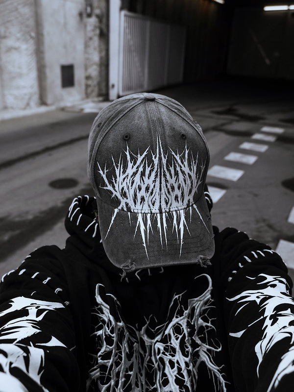 Veil Of Thorns - Distressed Baseball Cap (black) Lifestyle Image