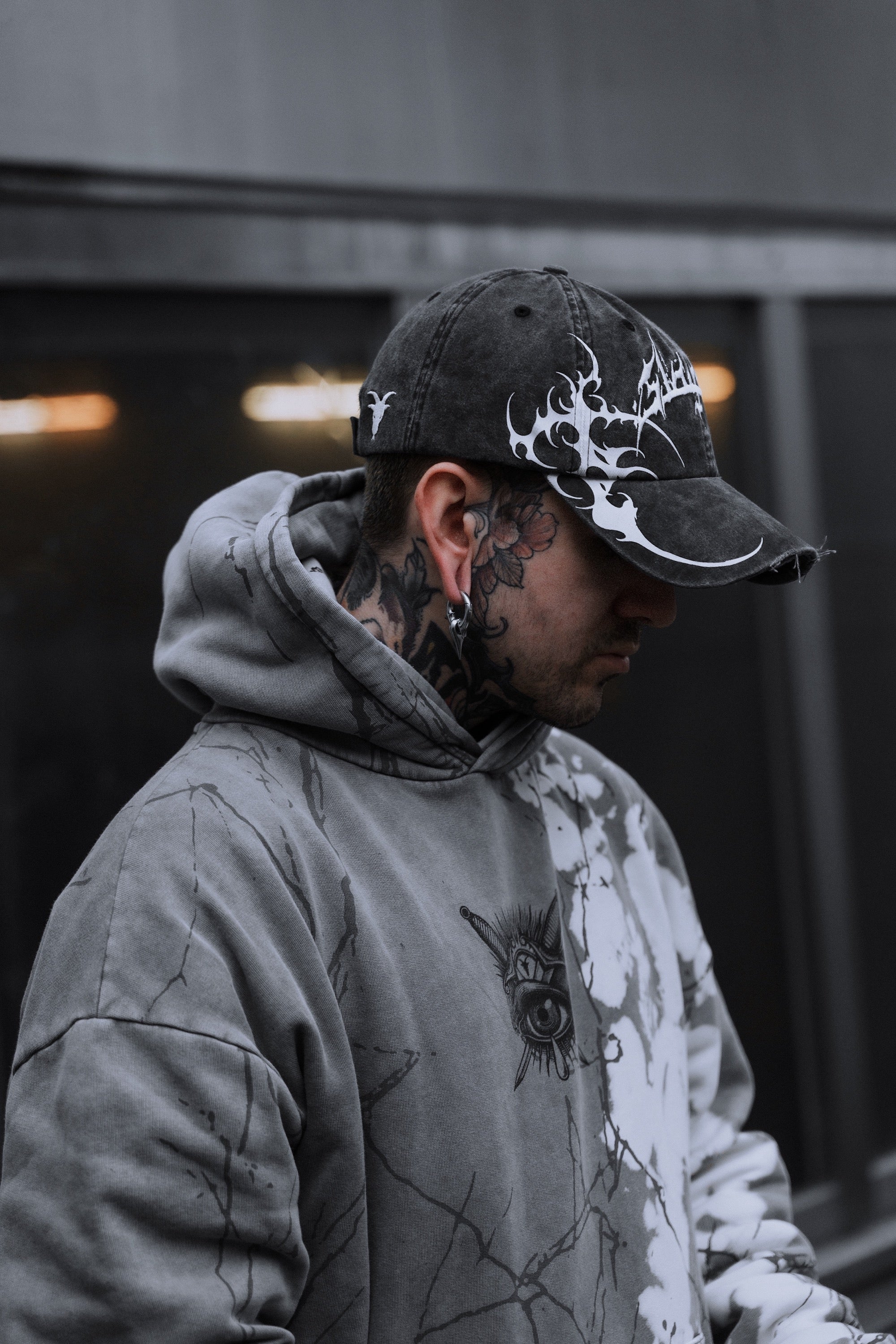 Veiled Origins - Bleached Dad Cap (White)
