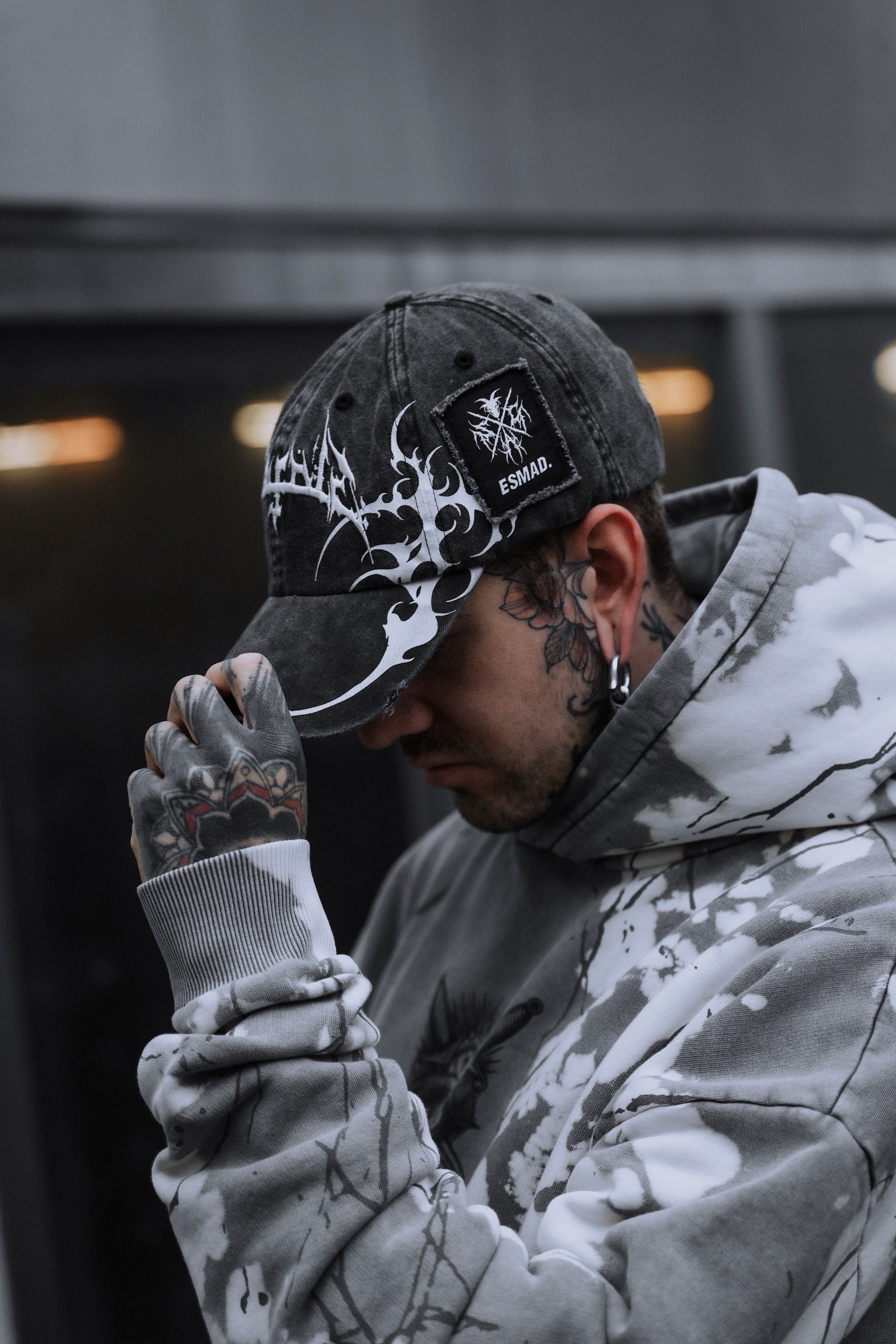 Veiled Origins - Bleached Dad Cap (White)