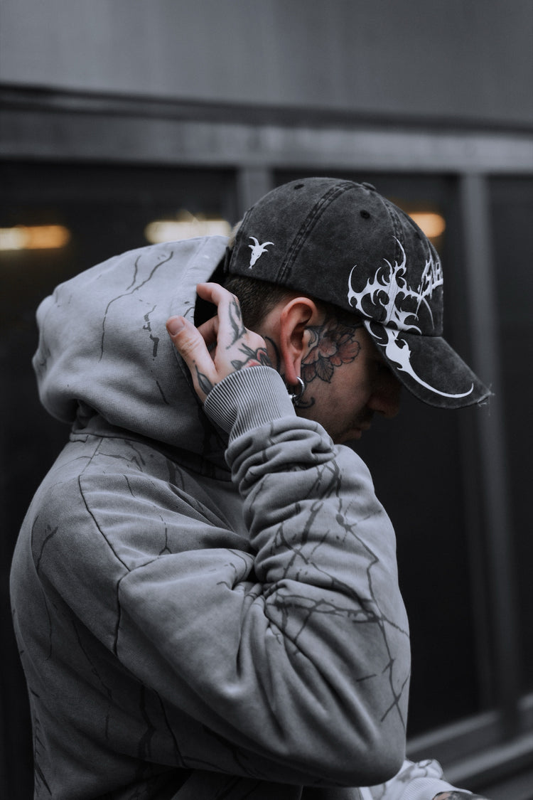 Veiled Origins - Bleached Dad Cap (White) Image 6