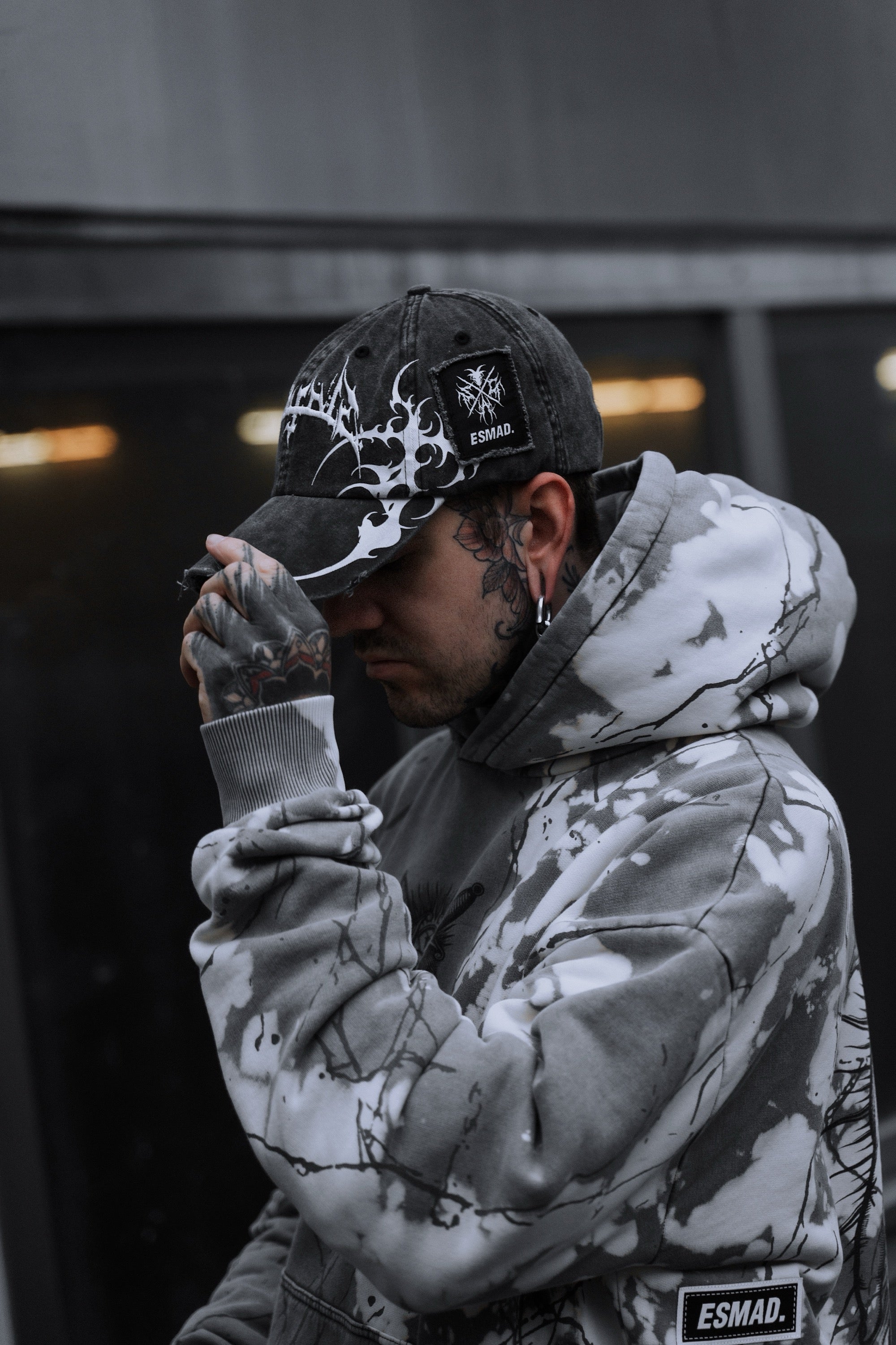 Veiled Origins - Bleached Dad Cap (White)