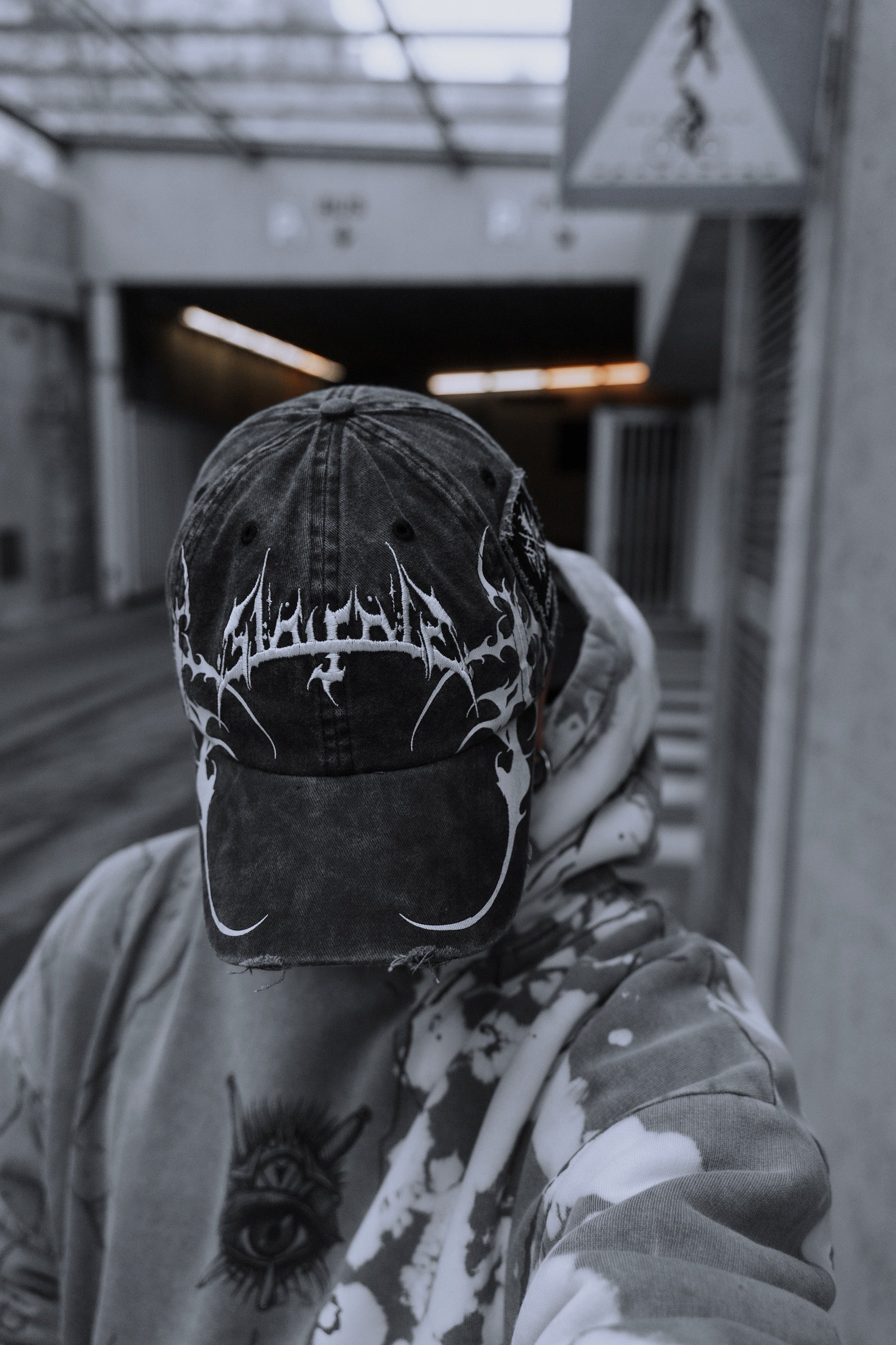 Veiled Origins - Bleached Dad Cap (White)