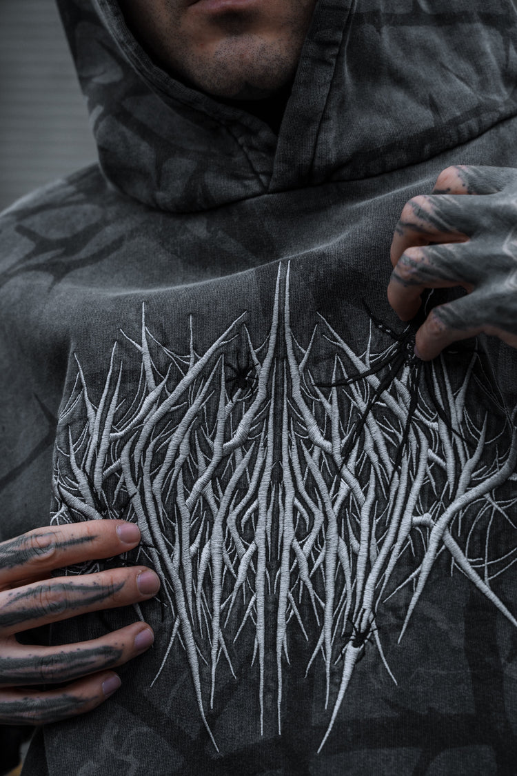 Veil Of Thorns - Heavy Oversized Hoodie (Acid Washed) 400GSM Image 4