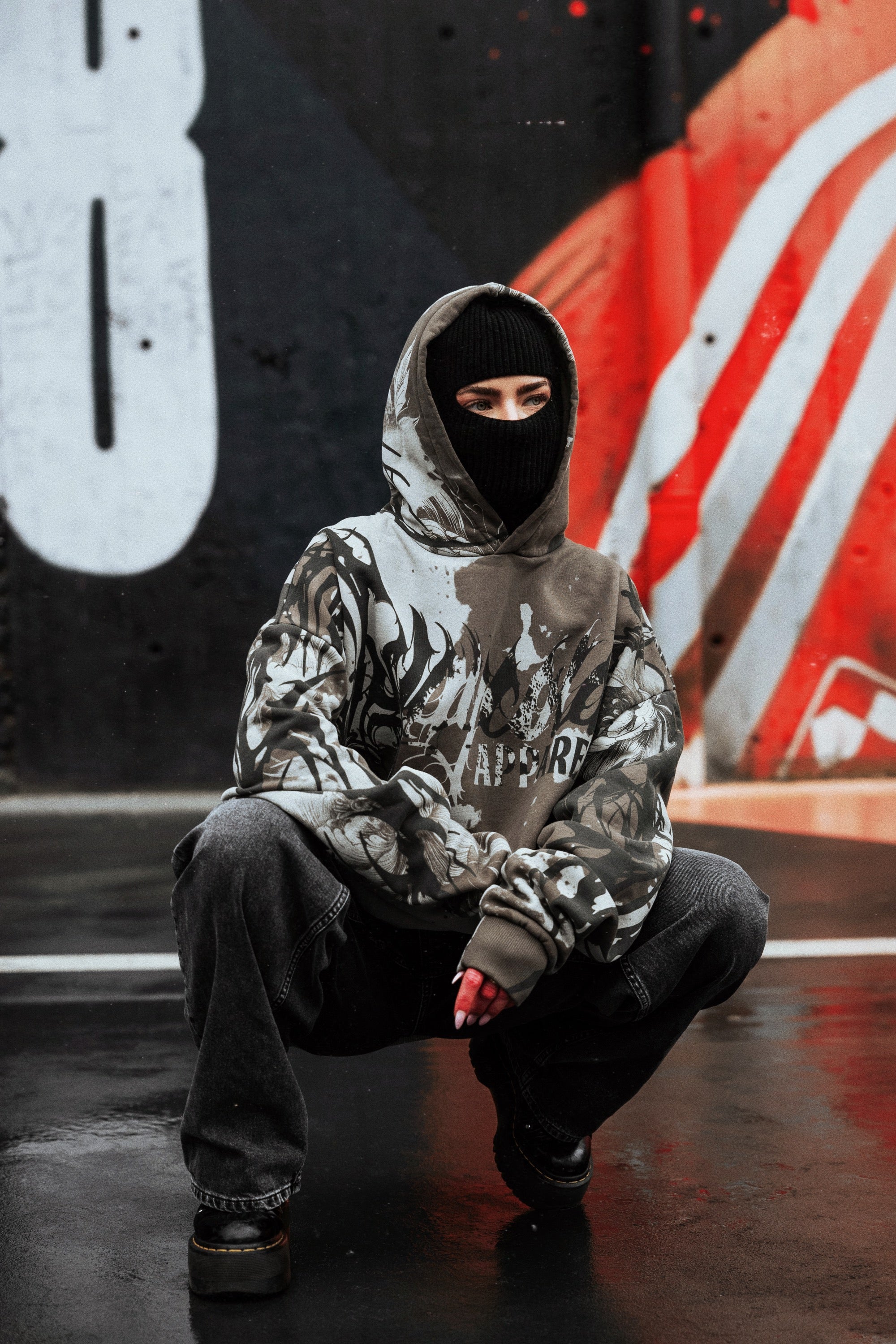 Veins Of Velvet (Allover) - Heavy Oversized Hoodie (400GSM)