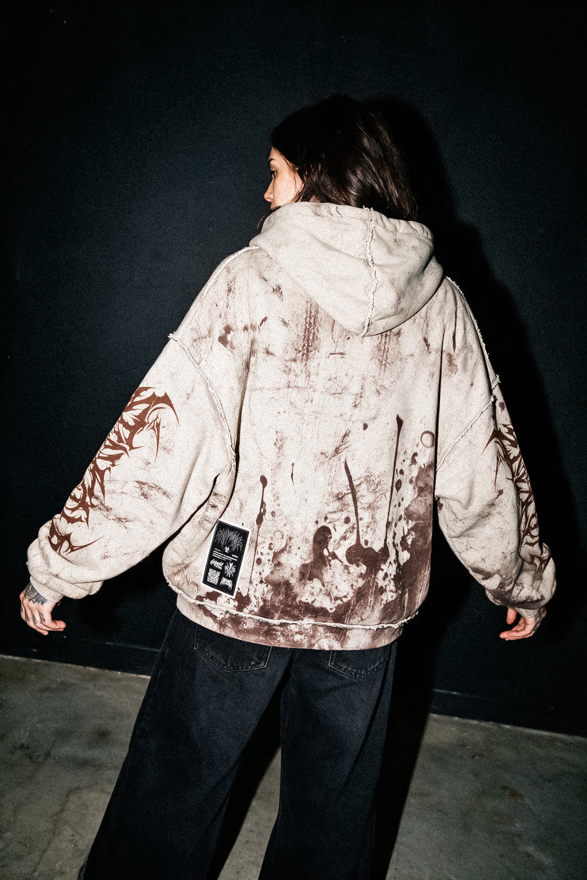 Void Woven (Dark Sand) - Heavy Oversized Hoodie (400GSM)