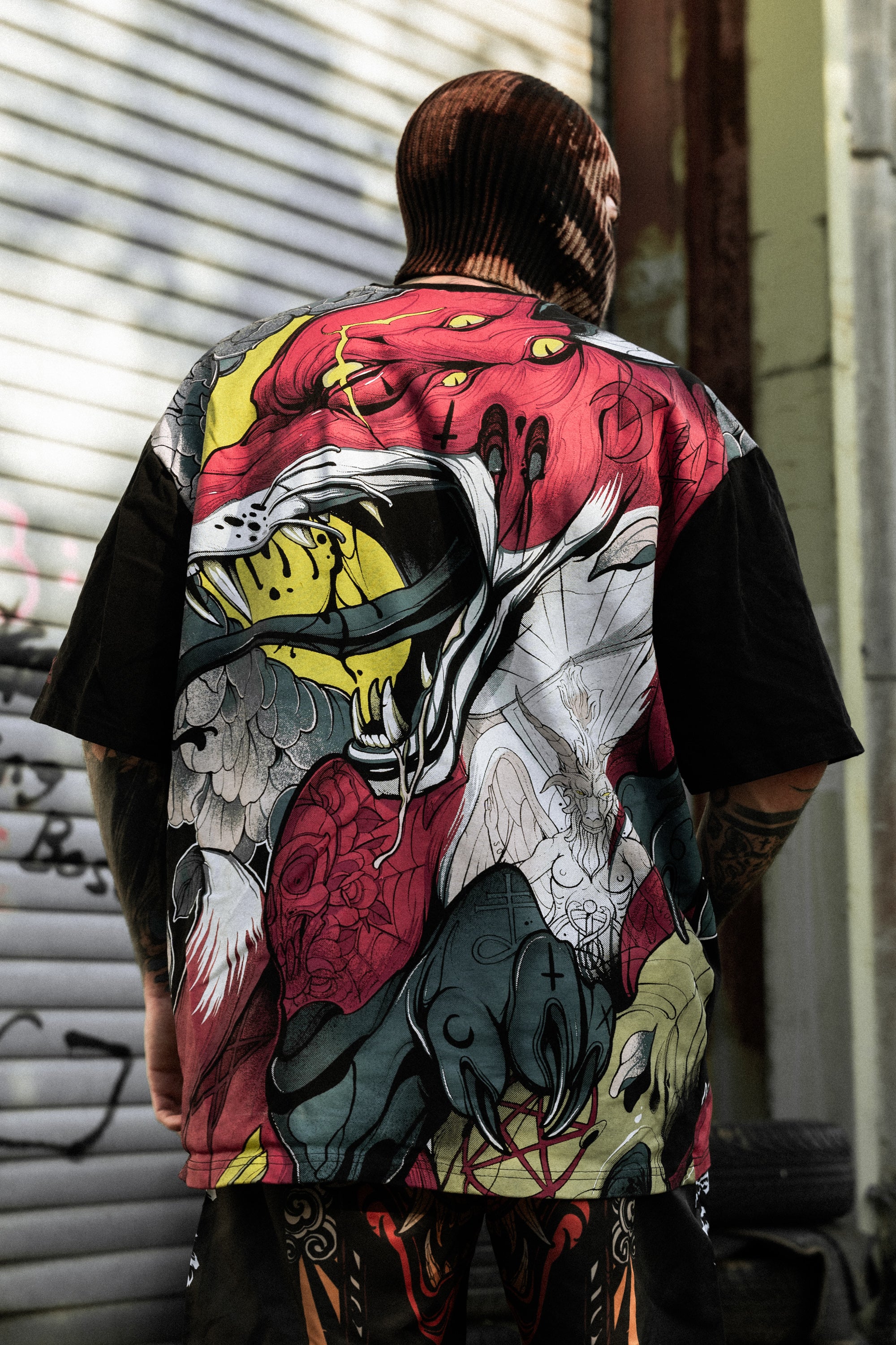 Zombie Fox (allover) - Oversized T-Shirt (200GSM)