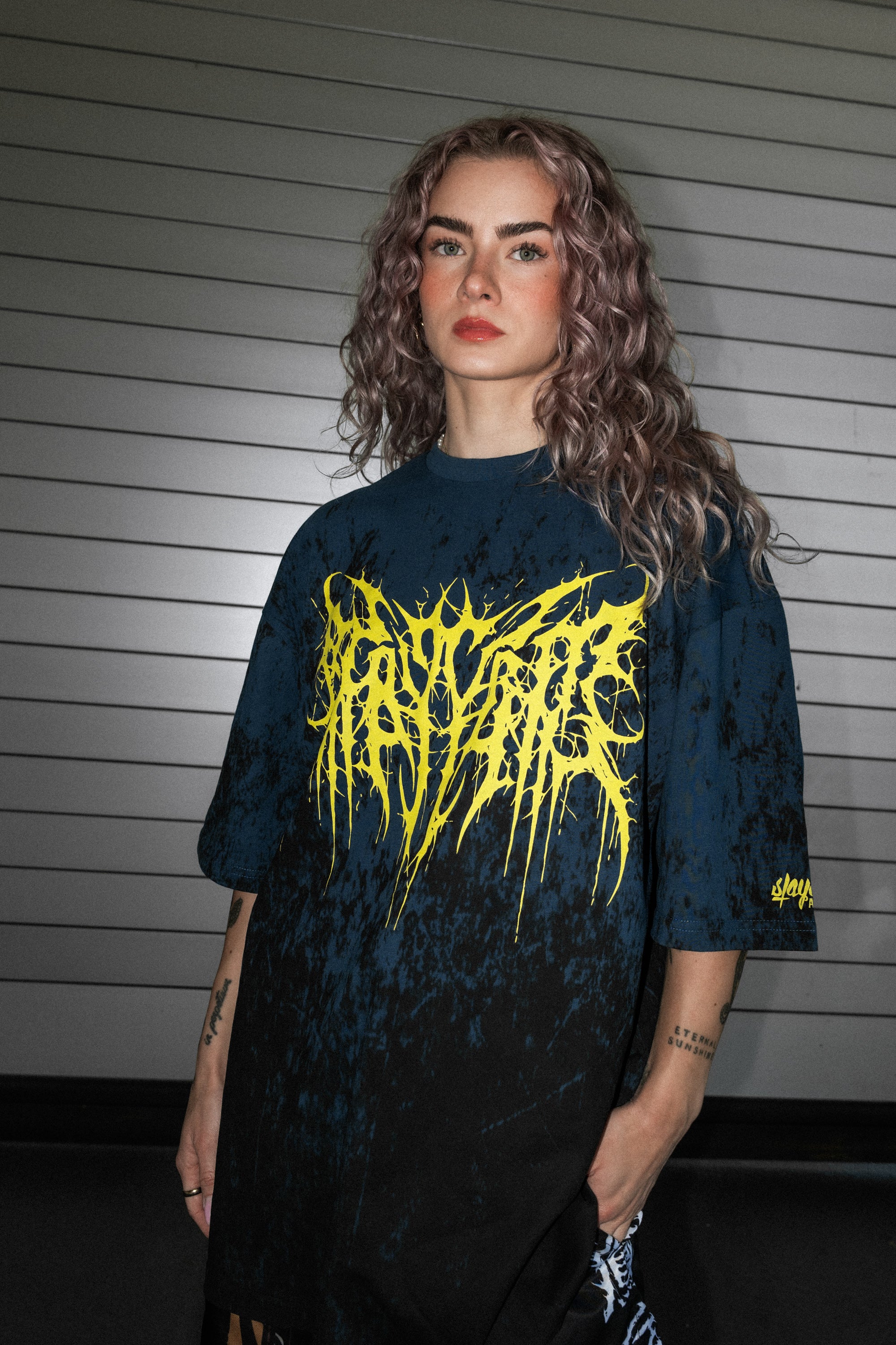 Golfickers 「zombie」 スウェット 2022モデル Zombie Fox (Black Petrol) - Oversized T-Shirt (200GSM)