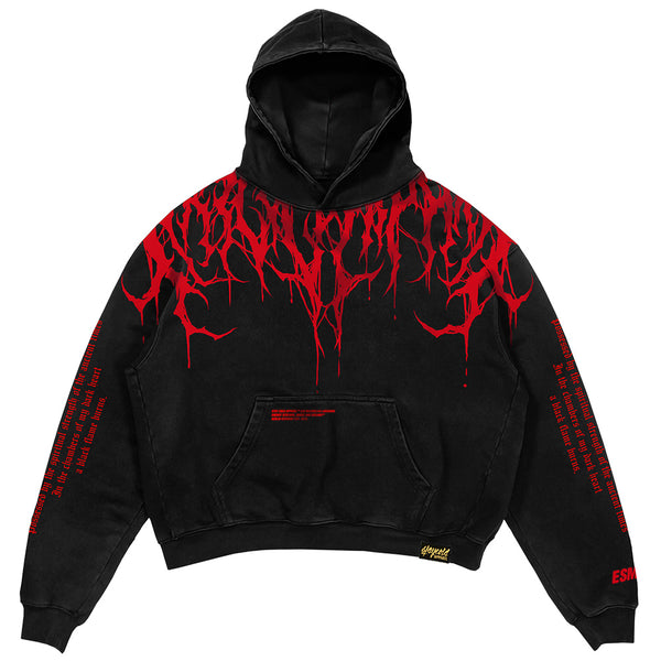 Black hoodie red logo 2025