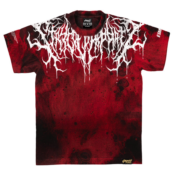 Reign Of Blood (red tie dye) - Heavy Oversized T-Shirt 250GSM Mockup
