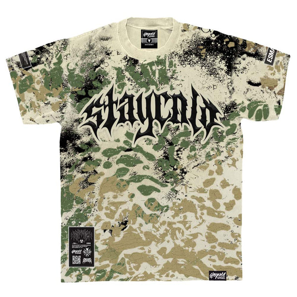 Night Ops - Heavy Oversized T-Shirt (Sand Camo) 250GSM Mockup