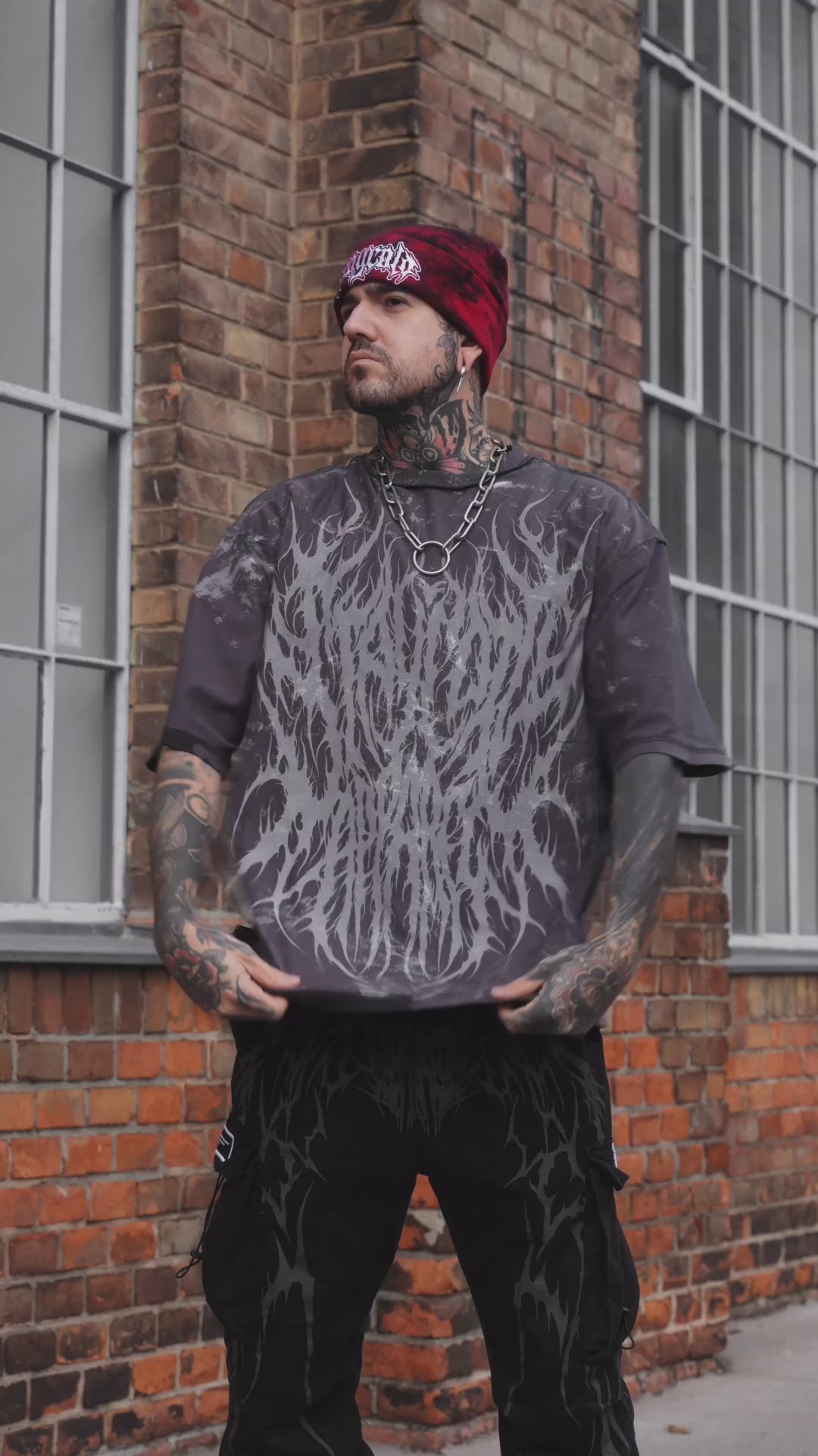 Bride Of The Maw (Black Acid Washed) - Oversized T-Shirt (200GSM)