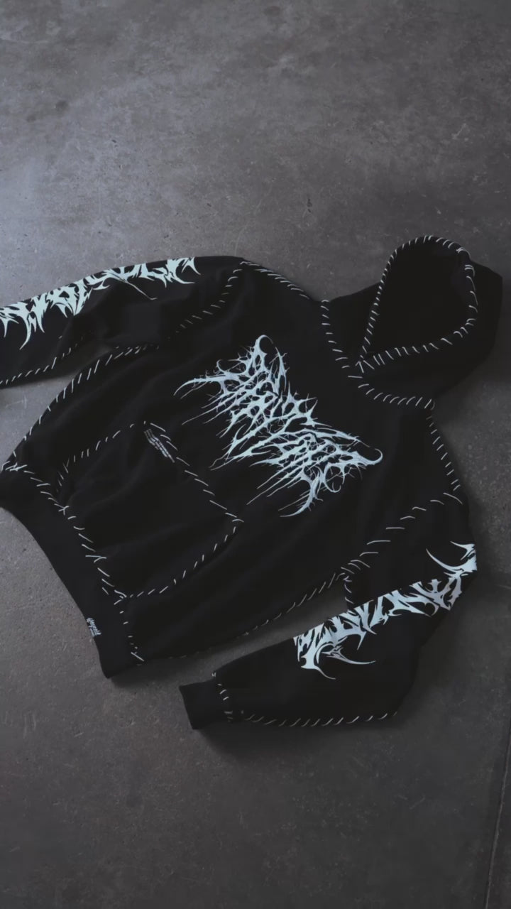 Void Woven - Heavy Oversized Hoodie (Black) 400GSM